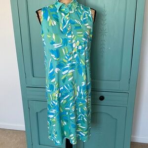 Escapada Green Leaf Print Midi Dress